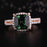 Halo 1.50 Carat princess cut Emerald and Diamond Engagement Ring