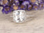 1.50 Carat White Topaz and Diamond Halo Half Infinity Engagement Ring in White Gold