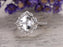 1.50 Carat White Topaz and Diamond Art Deco Engagement Ring in White Gold