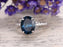 1.50 Carat Oval London Blue Topaz and Diamond Half Infinity Engagement Ring in White Gold