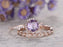 Bestselling 2 Carat Round Cut Amethyst and Diamond Bridal halo Art Deco Bridal Ring Set in Rose Gold