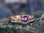 Perfect 1.50 Carat Purple Amethyst and Diamond Wedding Ring Set Art Deco Design in Rose Gold