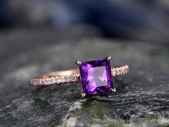 SALT. Fine Jewelry | AMETHYST AND DIAMOND EMERALD CUT ETERNITY BAND – SALT.  Fine Jewelry CA