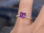 1.25 Carat Princess Amethyst and Diamond Engagement Ring in Rose Gold