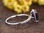 1.25 Emerald Cut Amethyst and Diamond Half Eternity Engagement Trio Ring Set in White Gold