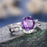 2 Carat Amethyst and Dimaond Art Deco Wedding Ring Set in White Gold