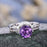 2 Carat Amethyst and Dimaond Art Deco Wedding Ring Set in White Gold