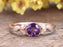 1.50 Carat Round Amethyst and Art Deco Leaf Diamond Engagement Ring in Rose Gold