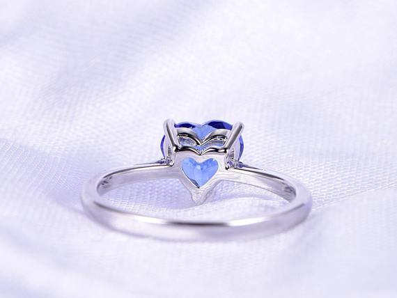 1 Carat Heart Shaped Tanzanite Filigree Engagement Ring in White Gold