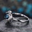 1.25 Carat Round Blue Topaz and Diamond Art Deco Solitaire Engagement Ring in White Gold