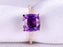 1.50 Carat Round Amethyst and Diamond Engagement Ring in Rose Gold