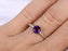 1.25 Carat Round Amethyst Solitaire Migraine Engagement Ring in White Gold