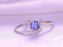 1.50 Carat Halo Cushion Cut Tanzanite and Diamond Half Infinity Wedding Ring Sets in White GoldGold