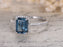 1.50 Carat Emerald Cut London Blue Topaz Engagement Ring in White Gold