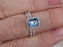 2 Carat Emerald Cut Blue Topaz and Diamond Halo Art Deco Wedding Ring Set in White Gold