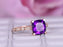 1.25 Carat Cushion Amethyst and Diamond Half Eternity Engagement Ring in Rose Gold