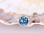 1.50 Carat Round Cut London Blue Topaz and Diamond Halo Engagement Ring in White Gold
