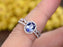 1.50 Carat Oval Cut Tanzanite with Halo Diamond Eternity Design Wedding Ring Set in White Gold