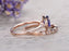 1.50 Carat Oval Cut Tanzanite Diamond Halo Art Deco Half Eternity Wedding Ring Set in Rose Gold
