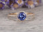 1.50 Carat Round Tanzanite Diamond Halo Half Infinity Engagement Ring in Yellow Gold