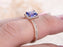 1.50 Carat Halo Emerald Cut Tanzanite and Diamond Half Infinity Band Wedding Ring Set