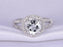 1.50 Carat Round White Topaz and Diamond Halo Split Shank Engagement Ring in White Gold