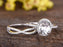 2 Carat Oval White Topaz and Diamond Split Shank Half Eternity Wedding Ring Set in White Gold