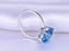 1 Carat Cushion London Blue Topaz Solitaire Engagement Ring in White Gold