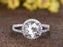 1.50 Carat Round Cut White Topaz and Diamond Halo Split Shank Engagement Ring in White Gold