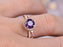 2.5 Carat Round Amethyst and Diamond Art Deco Wedding Ring Set in Rose Gold