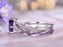 Unique 2 Carat Round Amethyst and Diamond Twist Infinity Wedding Ring Set in White Gold