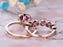 2 Carat Round Amethyst and Diamond Eternity Engagement Wedding Ring Set in Rose Gold
