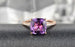 1.25 Carat Cushion Amethyst and Diamond Engagement Ring in Rose Gold