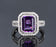2 Carat Emerald Amethyst and Diamond Two Fully Split Shank Engagement Wedding Ring in White Gold