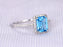 1.50 Carat Emerald Cut Sky Topaz Engagement Ring in White Gold