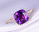 1.50 Carat Round Amethyst and Diamond Engagement Ring in Rose Gold