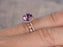 1.50 Carat Round Round Cut Amethyst and Diamond Art Deco Half Eternity Engagement Wedding Ring Set in Rose Gold