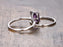 1.50 Carat Emerald Amethyst and Diamond Wedding Ring Set in White Gold
