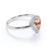 1.25 Carat Bezel Set Pink Morganite with Pave Diamond Halo Solitaire Engagement Ring in Rose Gold