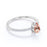 0.75 Carat Teardrop Morganite Engagement Ring with Pave Diamond Accents in Rose Gold