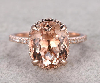Limited Time Sale 2.25 Carat Morganite and Diamond Engagement Ring