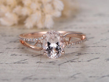 Limited Time Sale: Antique 1.25 Carat Peach Pink Morganite and Diamond Engagement Ring