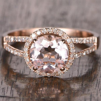 Limited Time Sale Antique Halo 1.50 Carat Morganite and Diamond Halo Engagement Ring