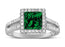 Luxurious 1.50 Carat princess cut Green Emerald and Diamond Engagement Ring