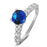 Luxurious 1.50 Carat Round Cut Blue Sapphire and Diamond Engagement Ring