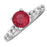 Luxurious 1.50 Carat Round Red Ruby and Diamond Engagement Ring