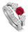 Luxurious 2 Carat Ruby and Diamond Wedding Ring Set in 9k White Gold