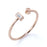 Round Cut Morganite and Baguette Diamond Open Stacking Ring in Rose Gold