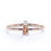 2 Stone Oval Cut Morganite and Diamond Stacking Ring in Rose Gold