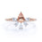 Pear Cut Morganite and Marquise Cut Diamond Stacking Ring in Rose Gold